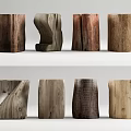 Log Low Stool Stakes Wooden Stool 3d model