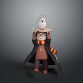 Harry Potter Movie Character With Birdcage On Head And Striped Scarf