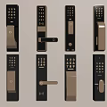 Smart Door Handles With Digital Keypad Fingerprint Recognition Modern Gold Black Silver Designs