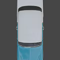 Blue And White Vintage Classic Car With Chrome Details And Retro Design