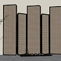 Middle ancient screen partition 3d model