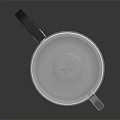 Frosted Transparent Glass Kettle With Black Handle White Lid And Metal Band