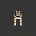 Detailed 3D Pixel Art Tiger Figure With Colorful Digital Block Design