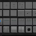 Diverse White Switch Panels With Different Button Sizes Sockets And Digital Display Features