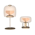 Unique Shaped Table Lamps With Transparent Glass Shade And Gold Base Design
