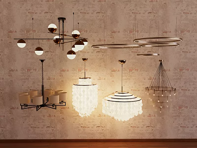 Modern Chandelier Combination Chinese Chandelier Light Luxury Chandelier Restaurant Chandelier Living Room Chandelier 3d model