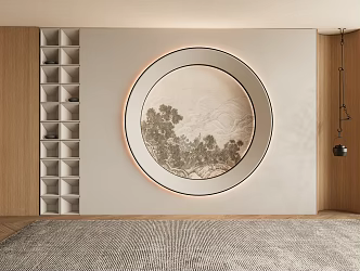 New Chinese bookcase background wall Decorative bookcase background wall 3d model