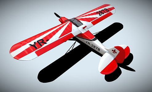 Piper Seeder Simple Aircraft Glider Twin-Engine Light Aircraft Low Face Number Low Model Simple Model Game Video Level Super Realistic 3d model