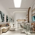 Modern Elegant Beauty Salon Interior With Sofa Area Product Shelves TV And Reception Desk