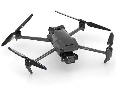 High Tech Drone With Four Propellers And Camera For Aerial Photography 3d model