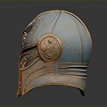 Ornate Bronze Helmet With Intricate Carved Patterns And Shiny Metallic Surface