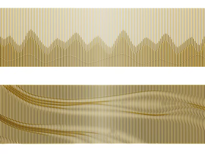 Modern Golden Striped Partition Design With Wavy Patterns And Curved Lines 3d model