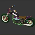 Vintage Style Black Motorcycle With Brown Leather Seat Chrome Details And Shiny Wheels