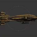 Detailed Interstellar Spaceship 3D Render With Aerodynamic Design And Engine Structure