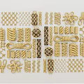 Golden Wall Decor With Woven Patterns Knotted Designs And Grid Textures 3d model