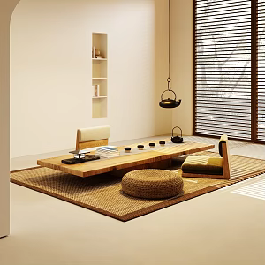 Tea Table and Chair Combination 3d model