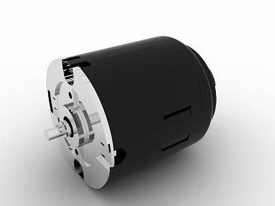 High Performance Black Metal Engine With Shaft And Precision Mechanical Components 3d model