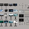 TV projection combination 3d model