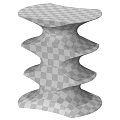 Elegant Modern Black Wooden Side Table With Wave Shaped Design 3d model