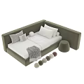 Modern Soft Fabric Upholstered Children Bed With Comfortable Bedding And Multiple Custom Color Options