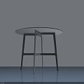 Modern Round Top Side Table With Thin Metal Legs And Sleek Design 3d model