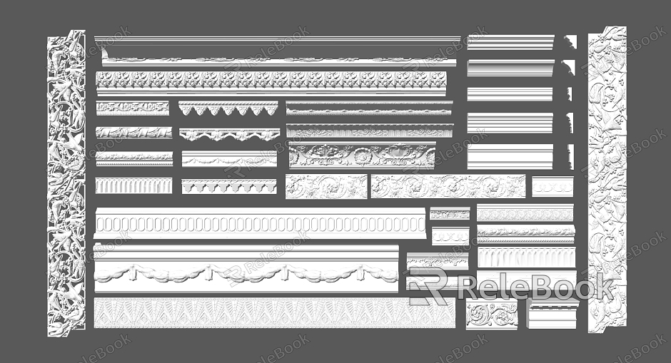 European plaster line gypsum carved line model