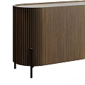 Modern Stylish Entryway And Side Cabinets With Pleated Design Black Legs Set