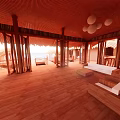 Circular Thatched Roof Detached Villa Stilted Design Amid Pine Trees And Ocean View