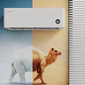 White Wall Mounted Air Conditioner Fan with Remote for Temperature Control