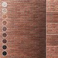 Circular Components On Red Brick Wall With Vertical Arrangement And Classic Texture