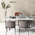 Modern office desk and chair desk manager desk master table dining table 3d model