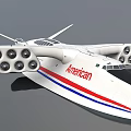 American Space Shuttle Model Featuring White Body Red Blue Stripes Windows Wings And Engine Details