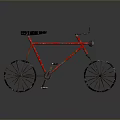 Vintage Red Bicycle With Classic Frame Black Seat Spokes And Gray Background