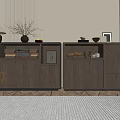 Modern Console Cabinet And Side Cabinet In Entryway With Storage Space And Decorative Items