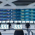 Modern Control Room Command Center 3d model