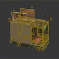Mobile Hamburger Food Truck With Beige Exterior Green Accents And Window