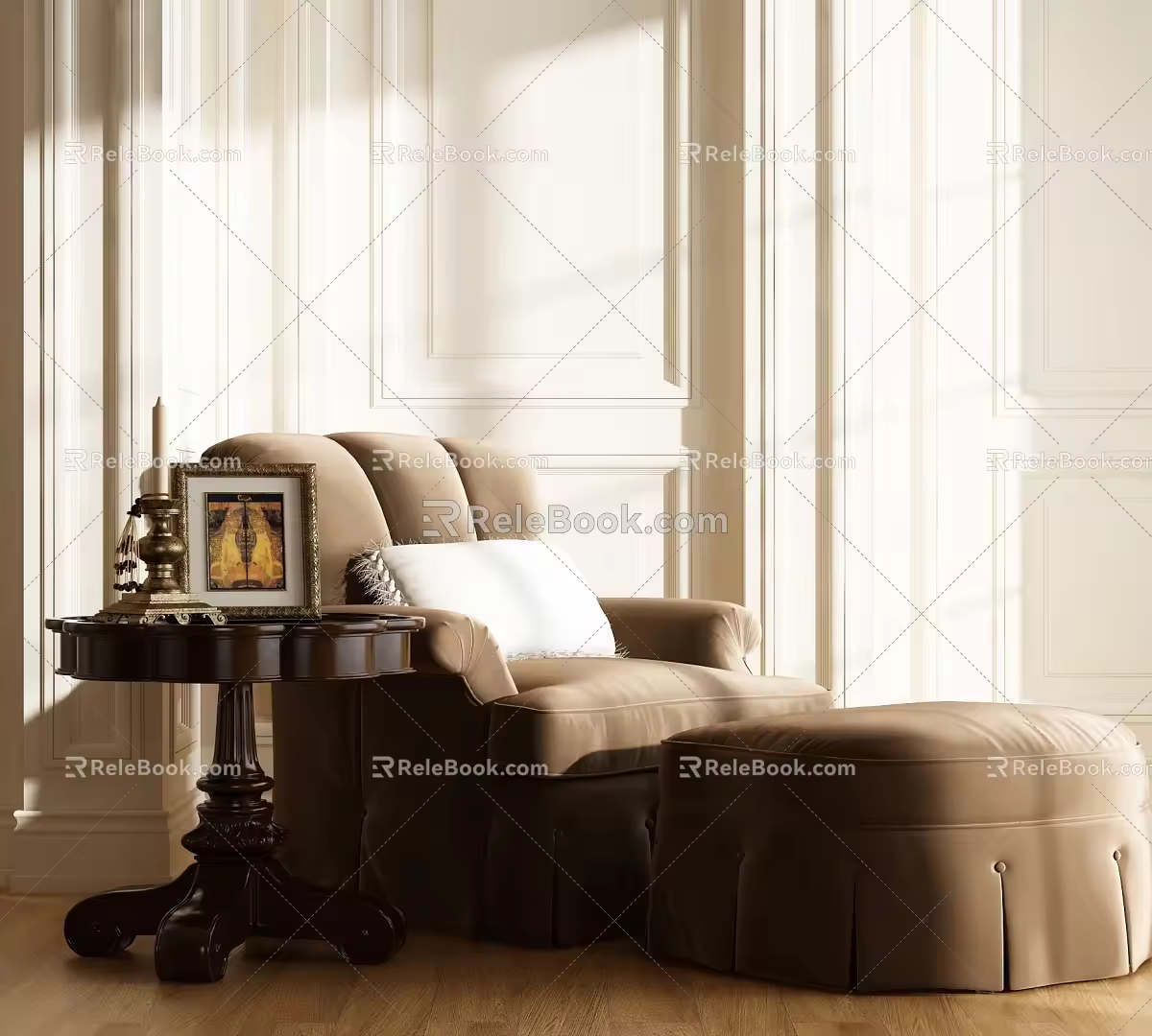 Modern French Single Sofa American Sofa American Single Sofa Combination 3d model