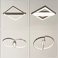 Modern Geometric Ceiling Lights With Diamond And Ring Shapes For Home Decor 3d model