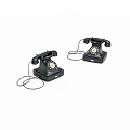 Vintage Black Rotary Dial Telephones With Classic Design And Corded Lines