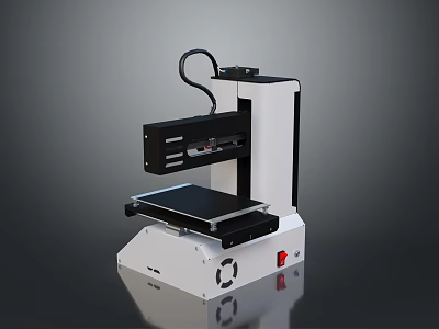 Computer Controlled Desktop 3D Printer With High Precision Build Plate And Modern Design 3d model