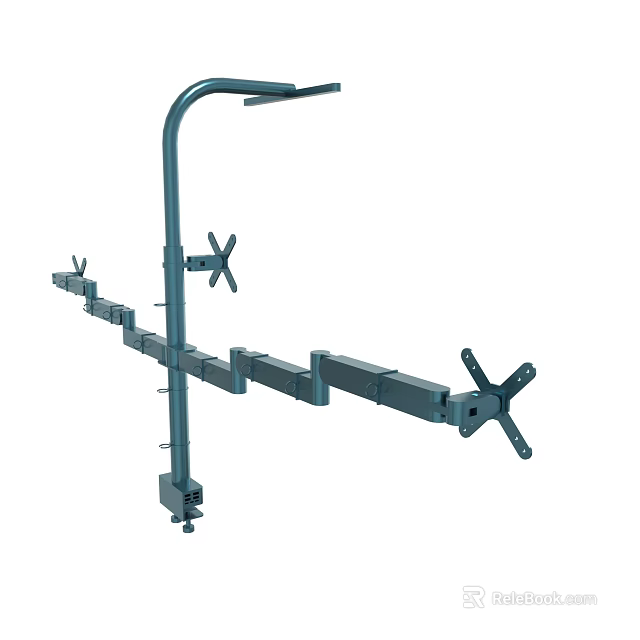 Industrial Metal Mounting Bracket With Adjustable Arms And Cross Connectors 3d model 