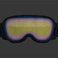 Modern Sports Ski Goggles With Blue Strap Reflective Lens And Black Frame