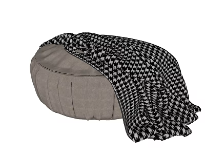 Modern Bed End Stool Round 3d model Modern Bed End Stool Round 3d model