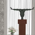 Modern Sculpture Sculpture Flower Combination 3d model