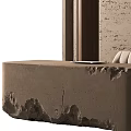 Natural Textured Wabi Sabi Reception Table And Chair Combination For Elegant Hotel Lobby Space