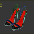 Black High Heels With Red Inner Sole Stiletto Heel Ankle Strap And Yellow Buckle Design