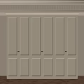 White Modern Minimalist Wardrobe With Multiple Cabinet Doors And Clean Design