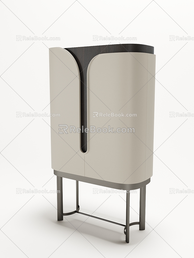 Minimalist Style Wine Cabinet 3d model