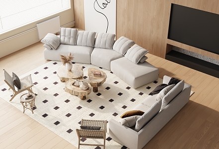 Modern Sofa Coffee Table Combination Sofa Combination 3d model