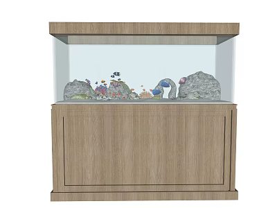 Modern fish tank 3d model